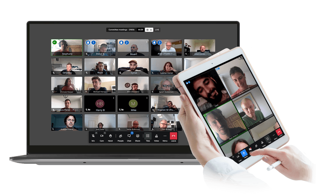 Live Conference - responsive - gallery view raising hand
