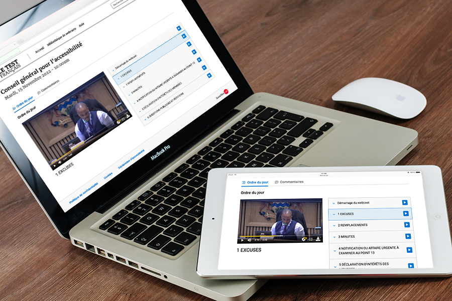 Le public peut visionner le webcast en direct ou archivé sur n'importe quel appareil.