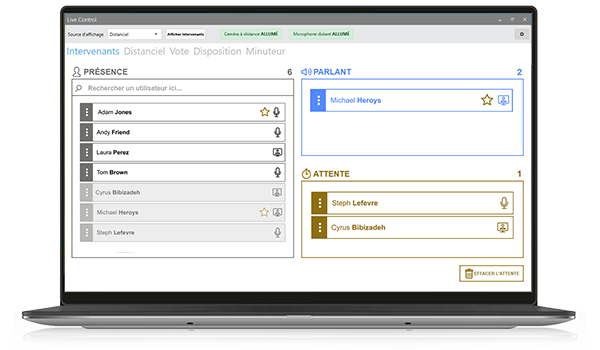 Live Control Intervenants onglet