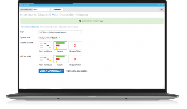 Live Control Vote onglet