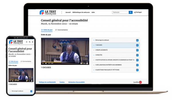 Microsite respositif Live Stream entièrement personnalisable et accessible